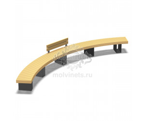 002072 - Скамья металлическая со спинкой
