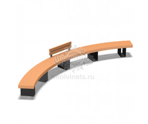 002072 - Скамья металлическая со спинкой